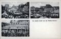 Gruß von der <!--LINK'" 0:114-->, historische Ansichtskarte mit Fotografien vom Helmplatz und Königsplatz, um 1920
