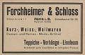 Werbung im Fürther Adressbuch von 1931 der ehem. Firma  am , in dessen Gebäude jetzt das  etabliert ist.