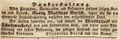 Zeitungsanzeige der Witwe von , November 1841
