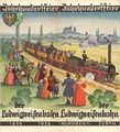 Vorder- und Rückseite des Programmheftes zum Bahnjubiläum "100 Jahre Eisenbahn" 1935