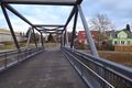 die neue Bremenstaller Brücke Blickrichtung <a class="mw-selflink selflink">Gartenbau-Siedlung</a> im Dezember 2020