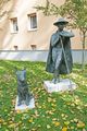 Freiplastik <i>"Schäfer mit Hund"</i>, Bronze, <a class="mw-selflink selflink">Gudrun Kunstmann</a>,  am 