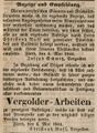 Zeitungsanzeige des Vergolders <a class="mw-selflink selflink">Joseph Schmitz</a>, Mai 1844