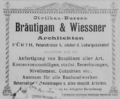 Geschäftsanzeige "Civilbau-Bureau Bräutigam & Wiessner", 1903