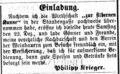 Anzeige Krieger, Silberne Kanne <!--LINK'" 0:9--> <a class="mw-selflink selflink">1866</a>