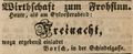 Zeitungsannonce des Wirts <!--LINK'" 0:9-->, Dezember 1850