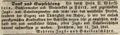Zeitungsanzeige über den Büchsenmacher <!--LINK'" 0:49-->, Juli 1843