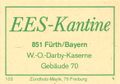 Zündholzschachtel-Etikett der ehemaligen EES-Kantine (European Exchange Service, US-Truppenversorgung mit Konsumgütern) der William O. Darby Kaserne, um 1965