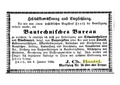 Anzeige im Fürther Tagblatt zur Geschäftseröffnung von Jakob Christian Bantel, Januar 1864