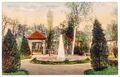 Kolorierte Ansichtskarte vom Klostergarten im Stadtpark, gel. 1923