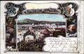 Gruß von der , historische Ansichtskarte vom sog. Volksfest in Fürth auf einer fiktiven Wiese, um 1905