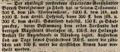 Zeitungsartikel über die testamentarischen Verfügungen von <a class="mw-selflink selflink">Baruch Berolzheimer</a>, April 1832