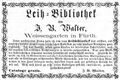 J. B. Walter eröffnet eine Leih-Bibliothek im <!--LINK'" 0:8-->, Juni 1868