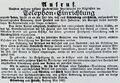 Aufruf Telephon-Einrichtung in Fürth-Nürnberg im Fränkischen Kurier, Mai 1883
