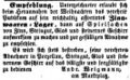Zeitungsannonce des Zinngießers  am , Dezember 1853