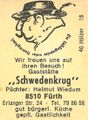 Zündholzschachtel-Etikett der ehemaligen Gaststätte Schwedenkrug, um 1965