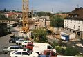 Blick von der  auf die  Baustelle mit Rednitzunterquerung an der  und des zukünftigen  im Mai 1997