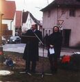 Eröffnung des  mit OB  und der Vorsitzende des Fördervereins "Schöneres Vach" Mai 1998. Rechts die ehem. Schmiede .