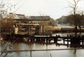 Das alte Wehr der Foerstermühle, bevor es abgrissen und durch ein neues ersetzt wurde, Jan. 1983