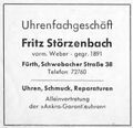 Werbung Uhrengeschäft Störzenbach in der Schülerzeitung <!--LINK'" 0:211--> Nr. 6 1956