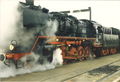 Dampflok-Pendelfahrt mit einer Güterzuglok BR 50 auf der  zum Jubiläum 