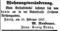 Zeitungsanzeige von <a class="mw-selflink selflink">Max Neubauer</a>, <!--LINK'" 0:45-->, Februar 1857