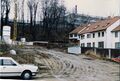 Baumaßnahmen im ehem.  im Februar 1988. Dahinter Gebäude vom  .