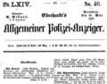 Steckbrief Bantel im Allg. Polizeianzeiger vom 18. Mai 1867 wegen Prellerei