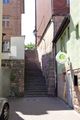 Alte Treppenanlage zum früher mit einer Mauer befestigten <!--LINK'" 0:58--> mit Wehrkirche St. Michael, Mai 2020