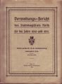 Verwaltungs-Bericht des Stadtmagistrats Fürth für die Jahre 1910 und 1911 - Titelblatt