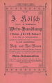 Weinhandlung Kölsch, ehemals Moststraße 17, Werbeanzeige von 1898