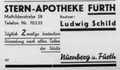 Anzeige Ludwig Schild, Stern-Apotheke, Nürnberg-Fürther isr. Gemeindeblatt 1. August 1935