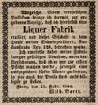 Zeitungsannonce von <a class="mw-selflink selflink">Wilhelm Barth</a>, Februar 1844