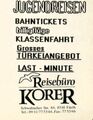 Werbung vom Reisebüro Korer in der Schülerzeitung <!--LINK'" 0:148--> Nr. 2 1990