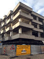 Fassadenabriss- und Entkernungsarbeiten am Gebäude der ehem. Commerzbank in der Rudolf-Breitscheid-Straße, April 2017