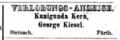 Verlobungsanzeige Kern–Kiesel vom Nov. 1869