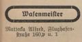 Eintrag im Fürther Adressbuch 1931 der Firma <a class="mw-selflink selflink">Mattecka</a>