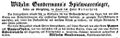 Zeitungsannonce des Spielwarenfabrikanten <a class="mw-selflink selflink">Wilhelm Gundermann</a>, Dezember 1851