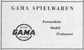 Werbung Firma GAMA in der Schülerzeitung <!--LINK'" 0:8--> Nr. 1 1956