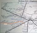 Streckenplan der  und  aus dem DB-Kursbuch Winterfahrplan 9.1967 - 5.1968