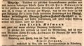 Zeitungsanzeige von Lisette Hofmann, Ehefrau des Bronzefarbenfabrikanten <!--LINK'" 0:22-->, Juli 1840
