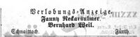 Verlobungsanzeige Fanny Neckarsulmer, Fränkischer Kurier 9. September 1866