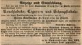 Zeitungsanzeige von <a class="mw-selflink selflink">Friedrich Heberlein</a>, August 1845