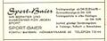Werbung vom Fachgeschäft Sport-Baier in der Schülerzeitung <!--LINK'" 0:14--> Nr. 3 1963