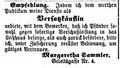 Marg. Sammler Pfandleiherin, Fürther Tagblatt 1. Januar 1868