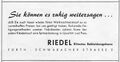 Werbung vom Bekleidungshaus Riedel in der Schülerzeitung  Nr. 3 1955