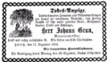 Todesanzeige Johann Gran vom 17. Dezember 1870 (Fürther Tagblatt vom 18.12.1870)