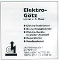 Werbung <a class="mw-selflink selflink">Elektro Götz</a> von Dez. 1998 im "Altstadt Bläddla" Nr. 33