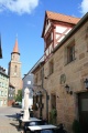 <!--LINK'" 0:135-->, im Hintergrund die Michelskirche - an der Seite das Brauzeichen von 1724.