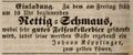 Zeitungsannonce von Johann Köpplinger, Wirt <!--LINK'" 0:50-->, Juni 1844